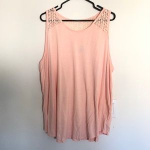 Tank with crocheted top